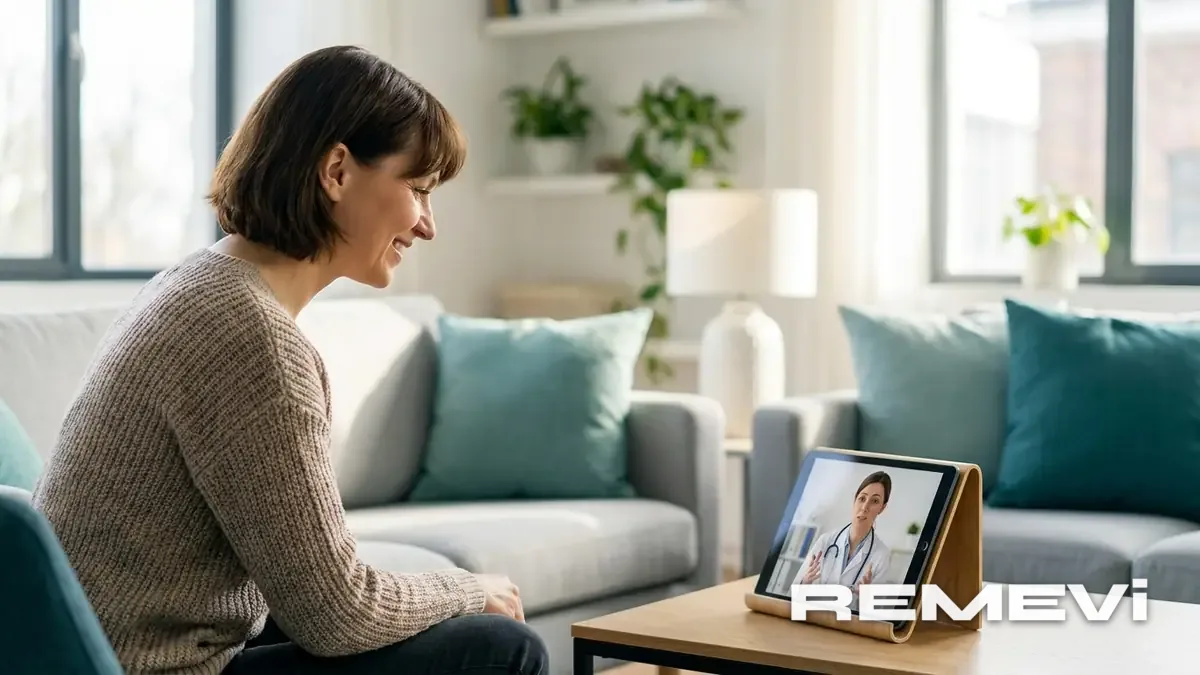 Patient messaging her care team from home