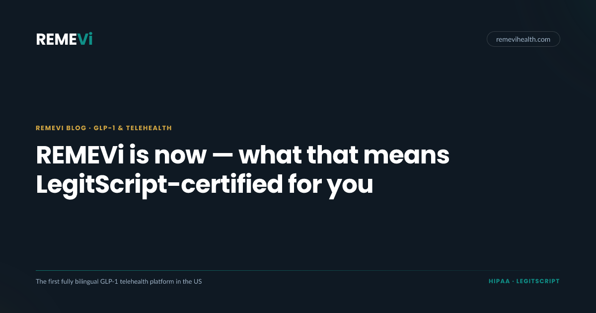 REMEVi is LegitScript-certified: what it means